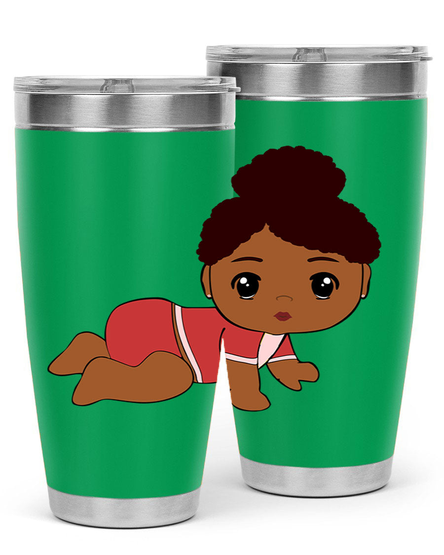 Black Baby Style 1# Tumbler, 20oz, double wall vacuum stainless steel with a sleek black finish and press-in lid.