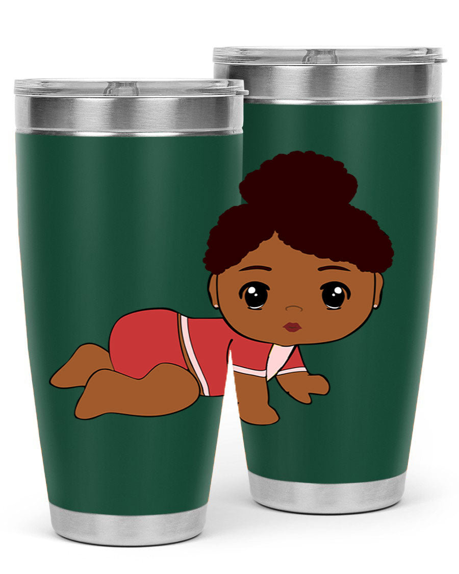 Black Baby Style 1# Tumbler, 20oz, double wall vacuum stainless steel with a sleek black finish and press-in lid.