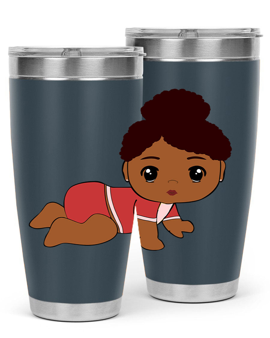 Black Baby Style 1# Tumbler, 20oz, double wall vacuum stainless steel with a sleek black finish and press-in lid.