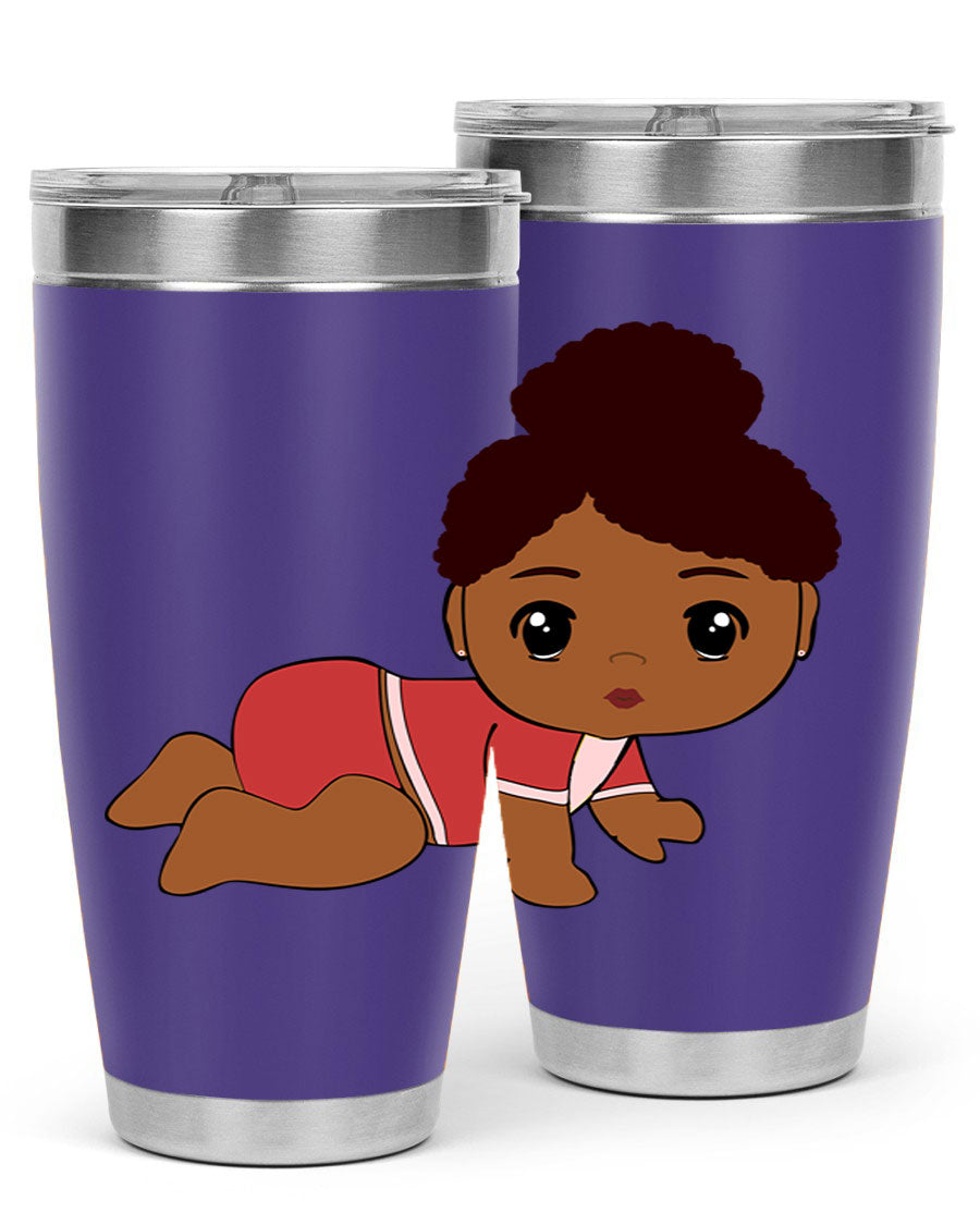 Black Baby Style 1# Tumbler, 20oz, double wall vacuum stainless steel with a sleek black finish and press-in lid.