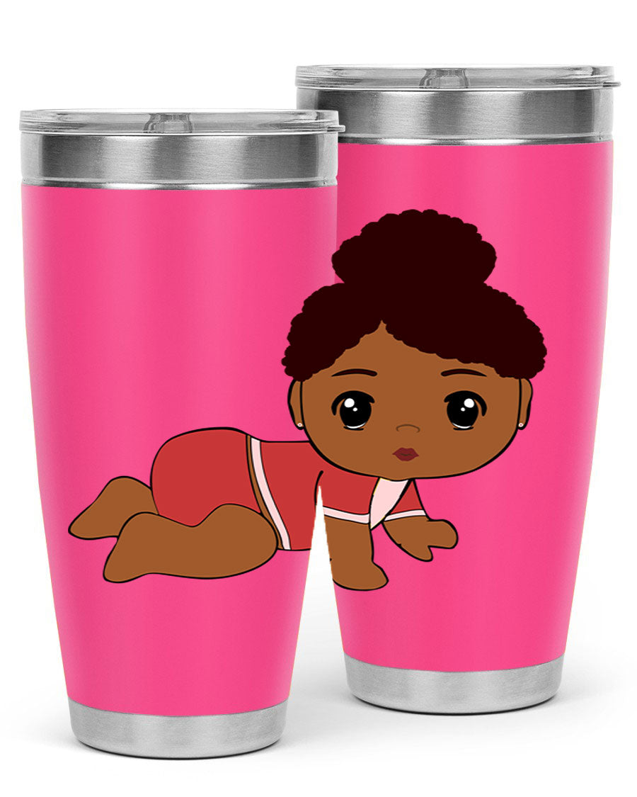 Black Baby Style 1# Tumbler, 20oz, double wall vacuum stainless steel with a sleek black finish and press-in lid.