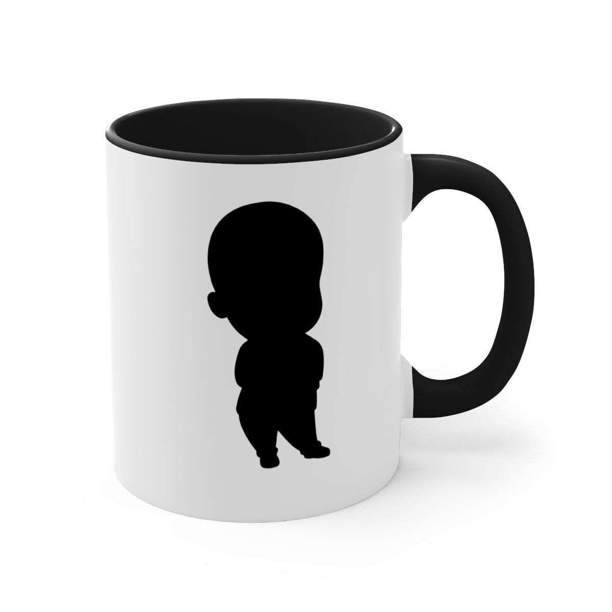 Black Boy 14# Mug featuring a glossy finish with a colored handle and interior, available in multiple colors and sizes.