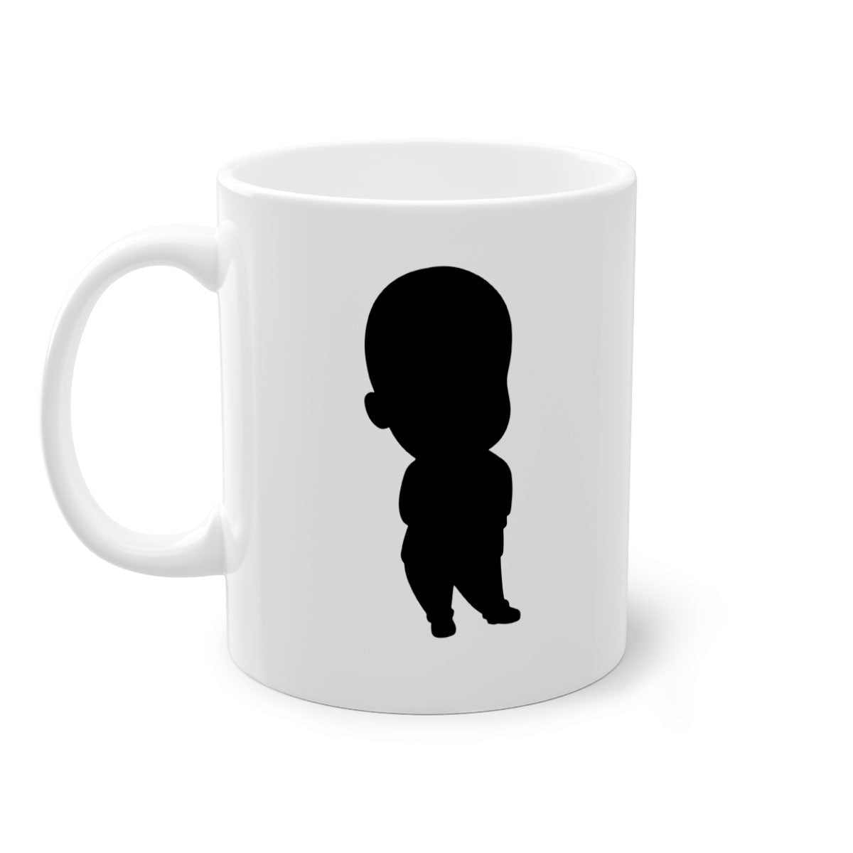 Black Boy 14# Mug featuring a glossy finish with a colored handle and interior, available in multiple colors and sizes.