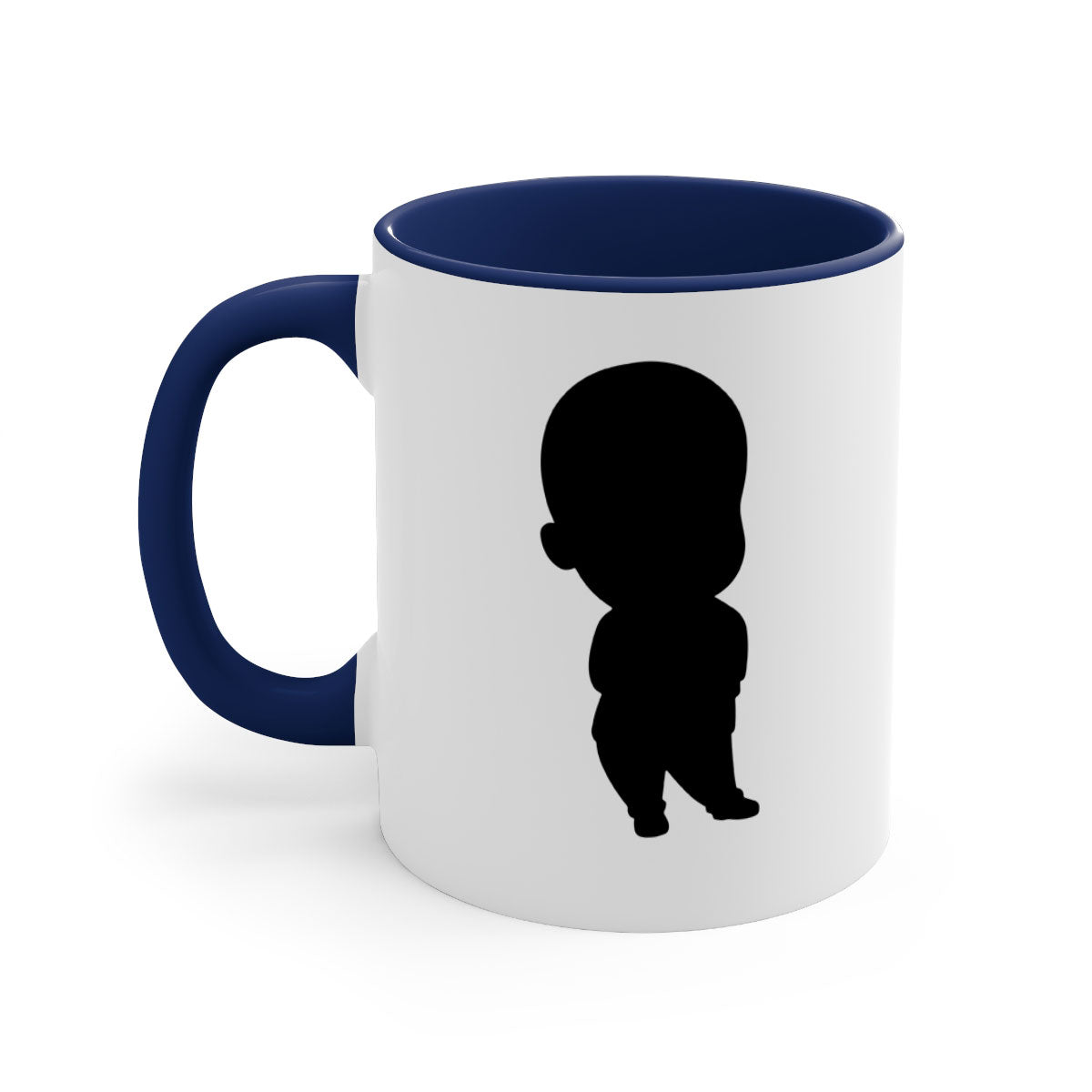 Black Boy 14# Mug featuring a glossy finish with a colored handle and interior, available in multiple colors and sizes.