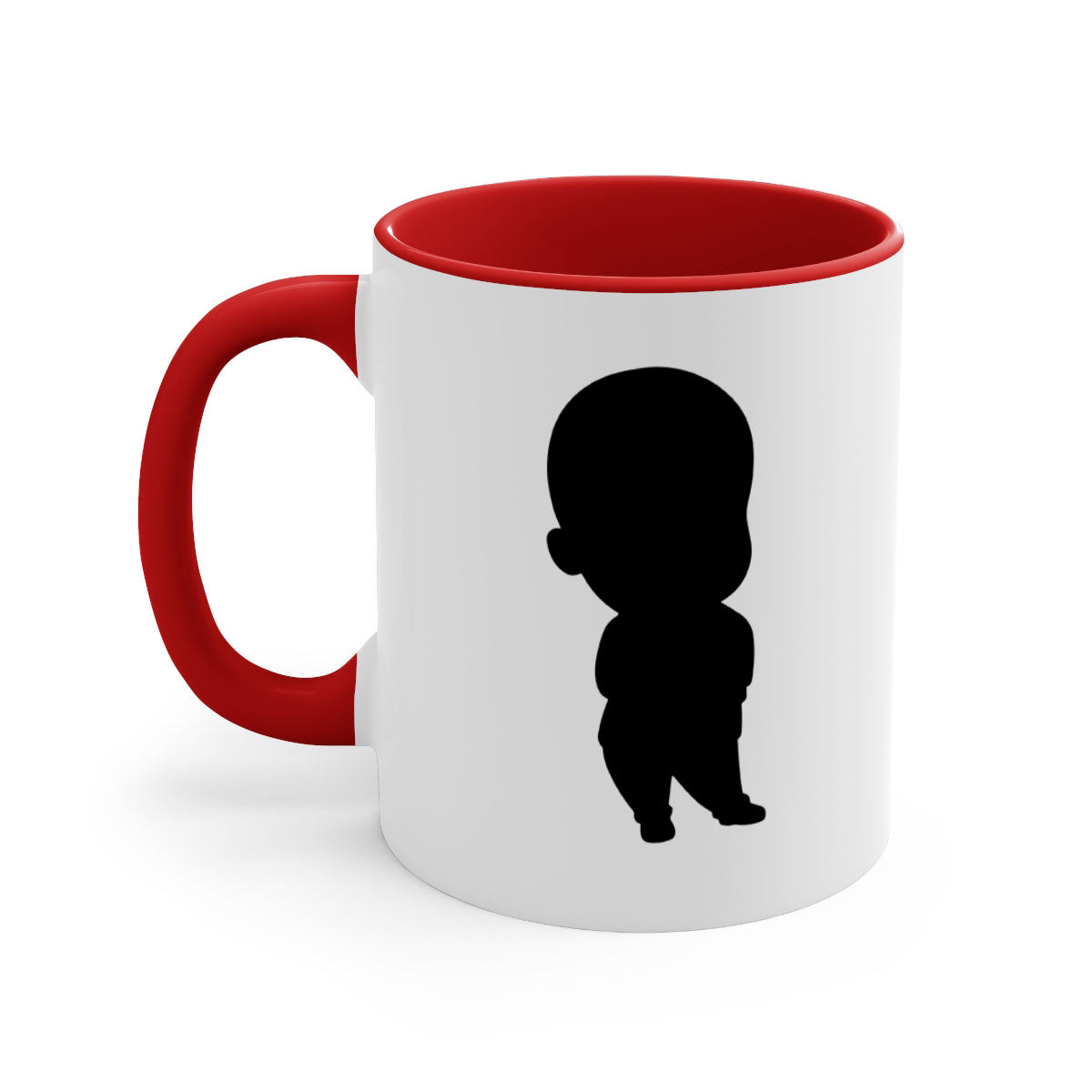 Black Boy 14# Mug featuring a glossy finish with a colored handle and interior, available in multiple colors and sizes.