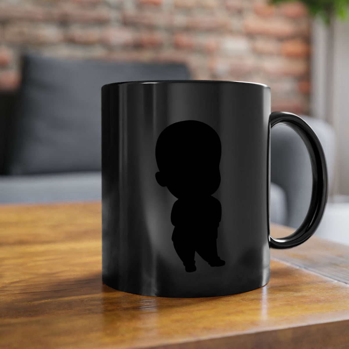 Black Boy 14# Mug featuring a glossy finish with a colored handle and interior, available in multiple colors and sizes.