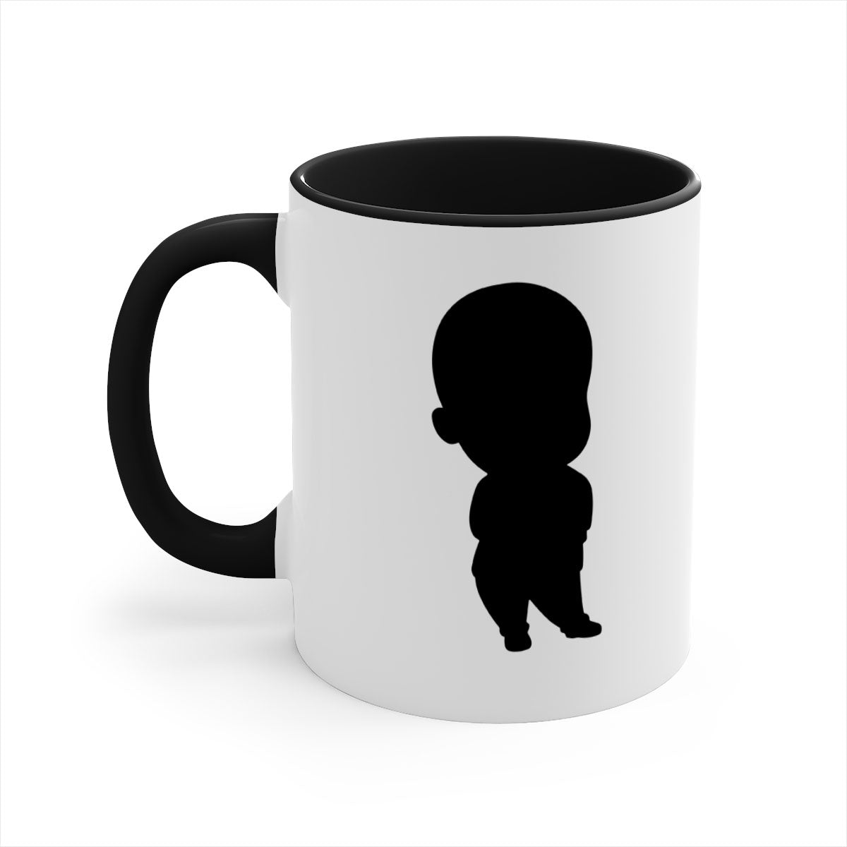 Black Boy 14# Mug featuring a glossy finish with a colored handle and interior, available in multiple colors and sizes.