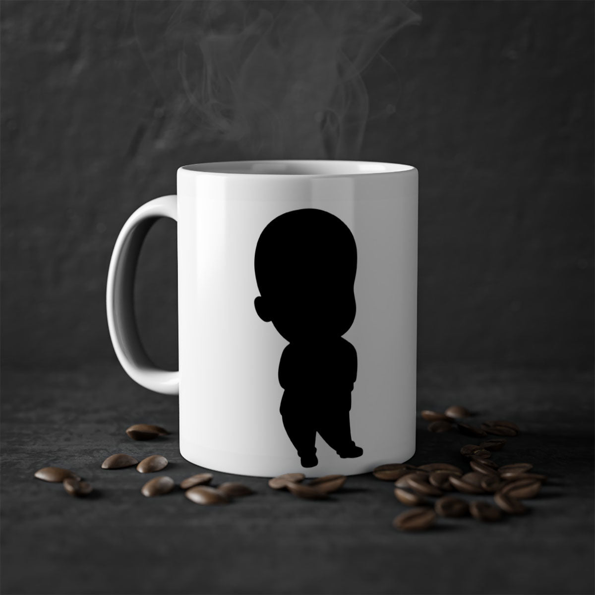 Black Boy 14# Mug featuring a glossy finish with a colored handle and interior, available in multiple colors and sizes.