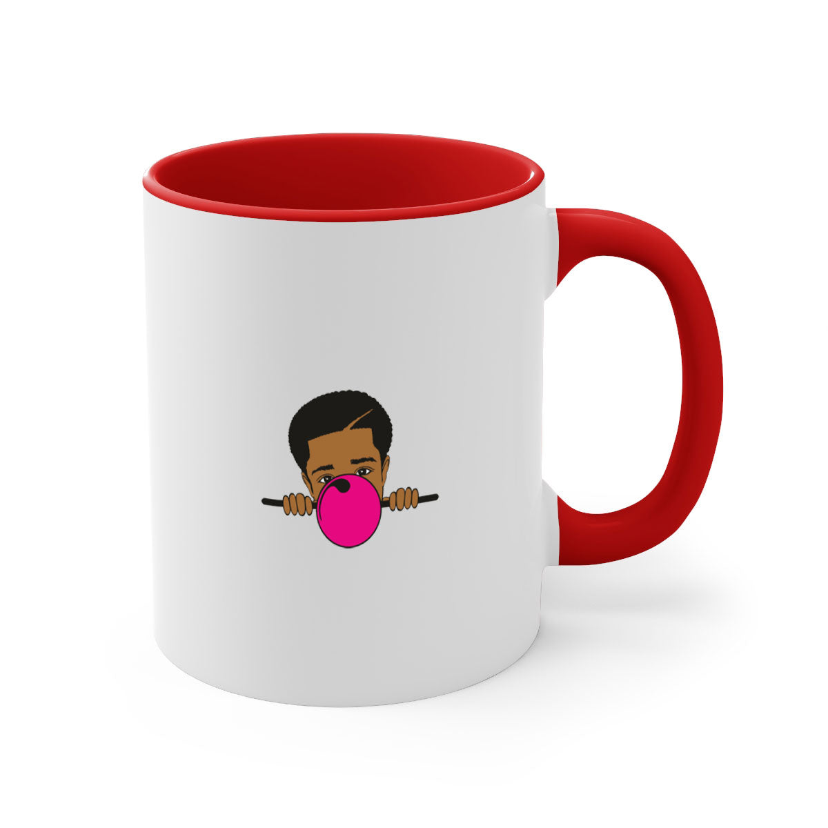 Black boy 15# Mug featuring a two-tone design with a colored handle and glossy finish, available in multiple colors.