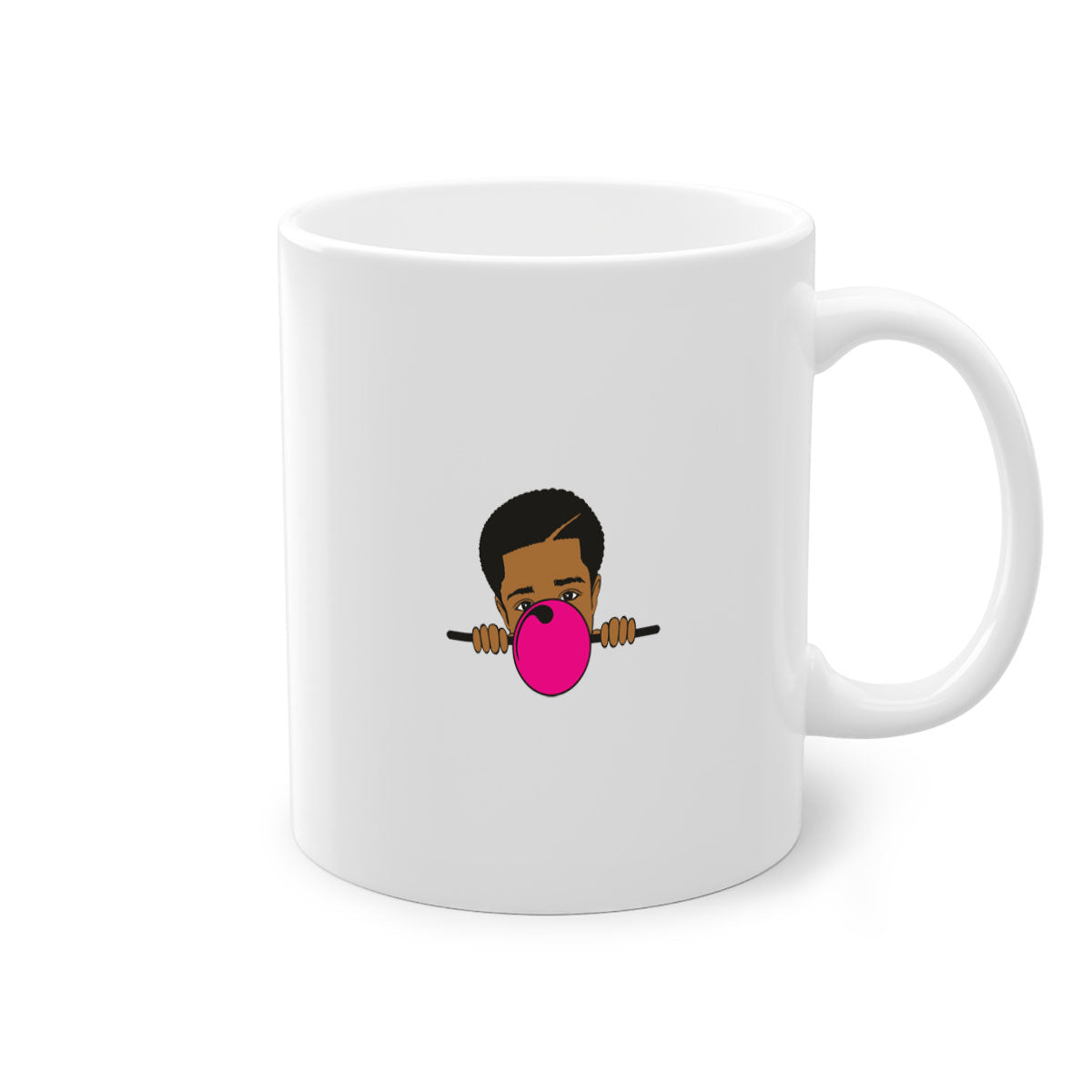 Black boy 15# Mug featuring a two-tone design with a colored handle and glossy finish, available in multiple colors.