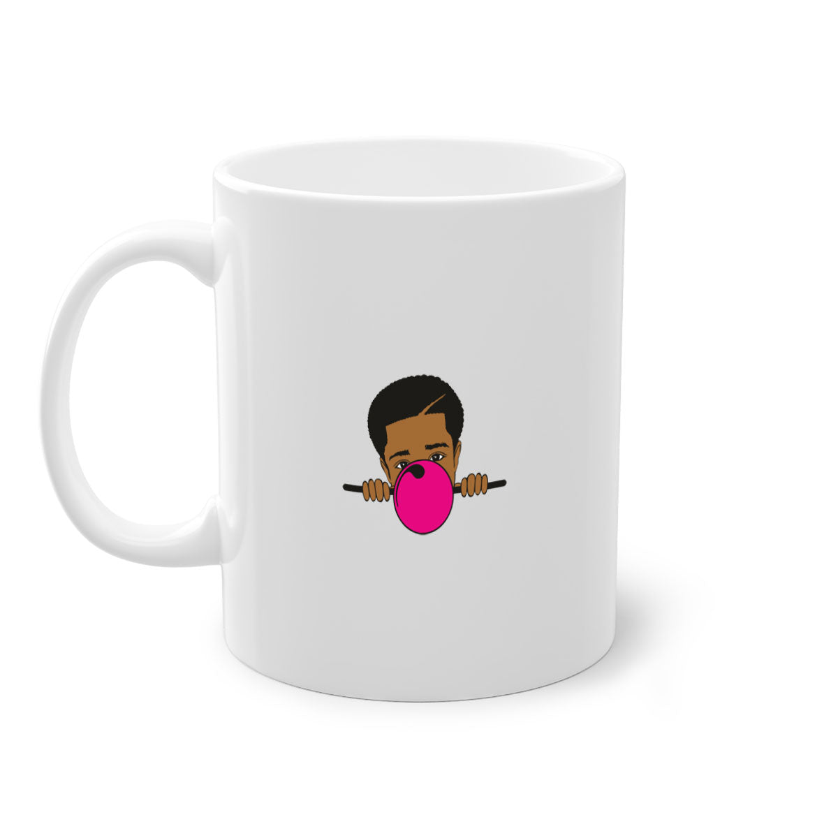 Black boy 15# Mug featuring a two-tone design with a colored handle and glossy finish, available in multiple colors.