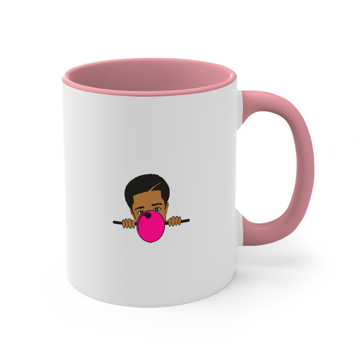 Black boy 15# Mug featuring a two-tone design with a colored handle and glossy finish, available in multiple colors.