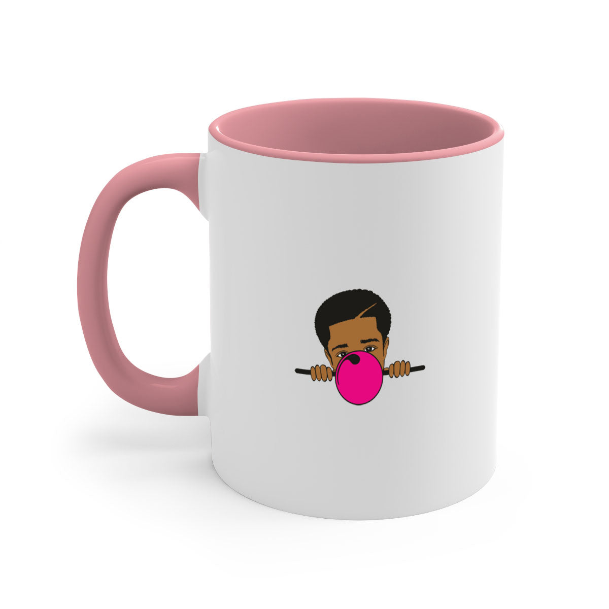 Black boy 15# Mug featuring a two-tone design with a colored handle and glossy finish, available in multiple colors.