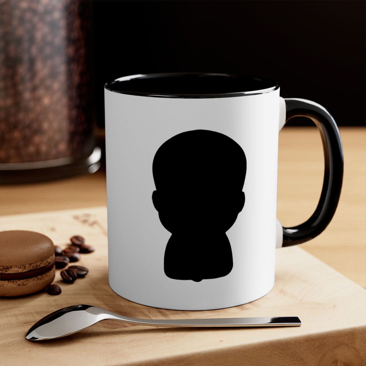 Black boy 17# Mug featuring a glossy finish with a colored handle and interior, available in multiple colors and sizes.