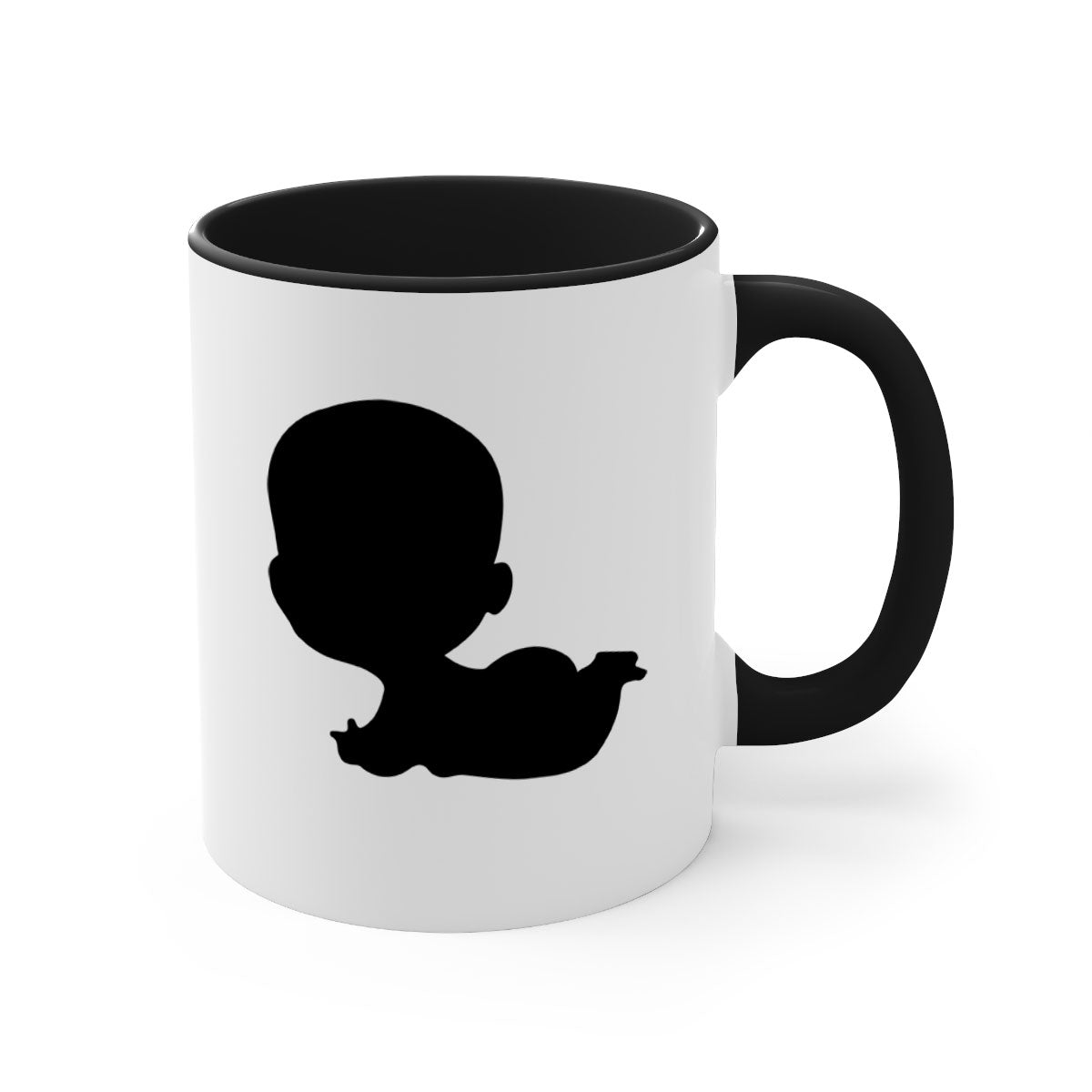 Black boy 19# Mug featuring a glossy finish with a colored handle and interior, available in multiple colors and sizes.