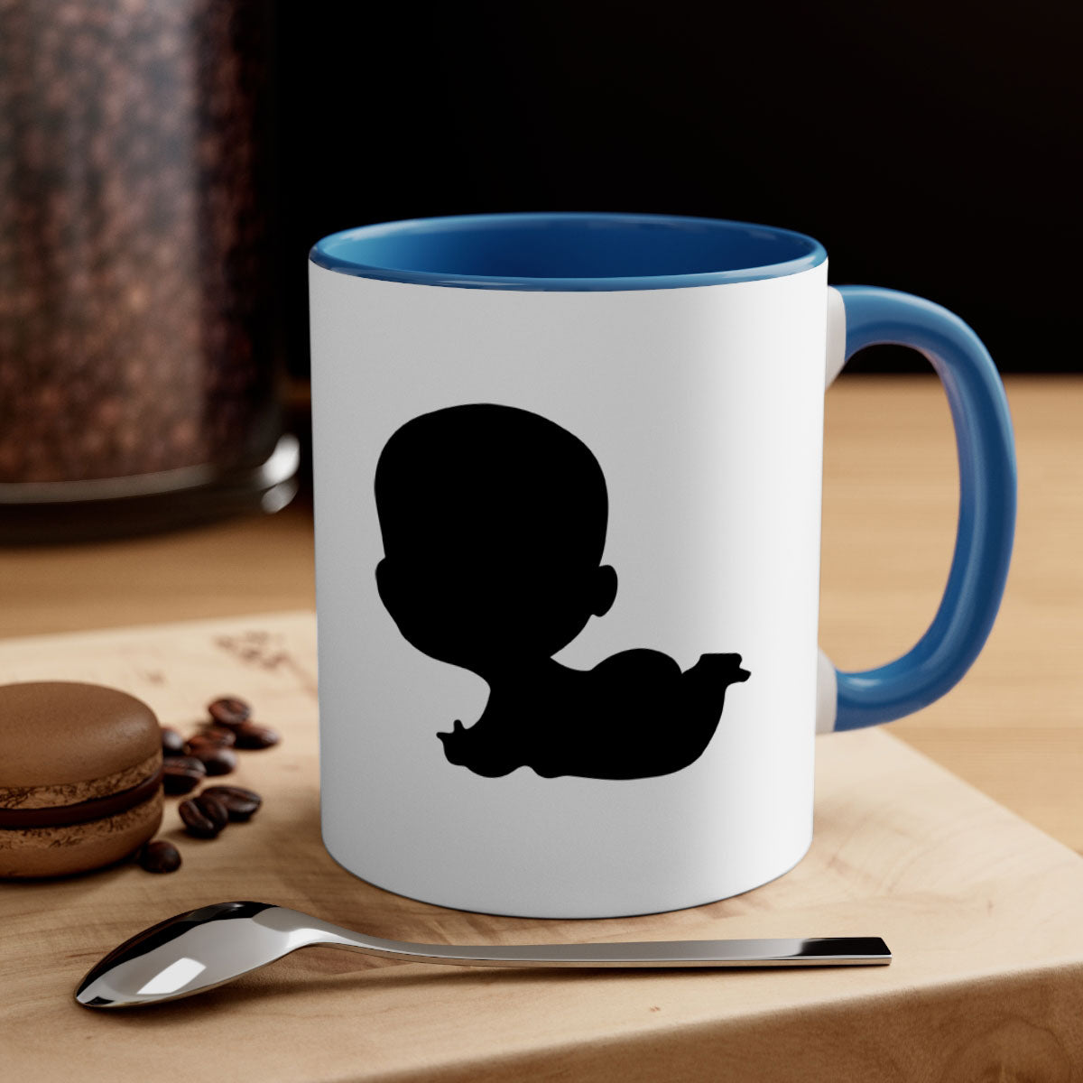 Black boy 19# Mug featuring a glossy finish with a colored handle and interior, available in multiple colors and sizes.