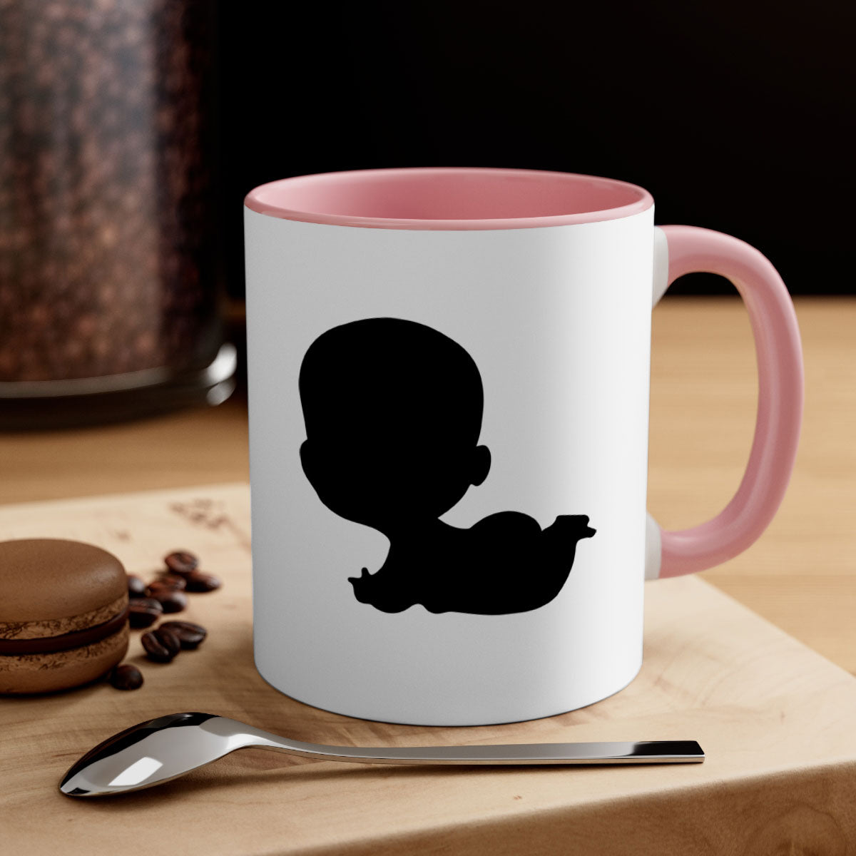 Black boy 19# Mug featuring a glossy finish with a colored handle and interior, available in multiple colors and sizes.