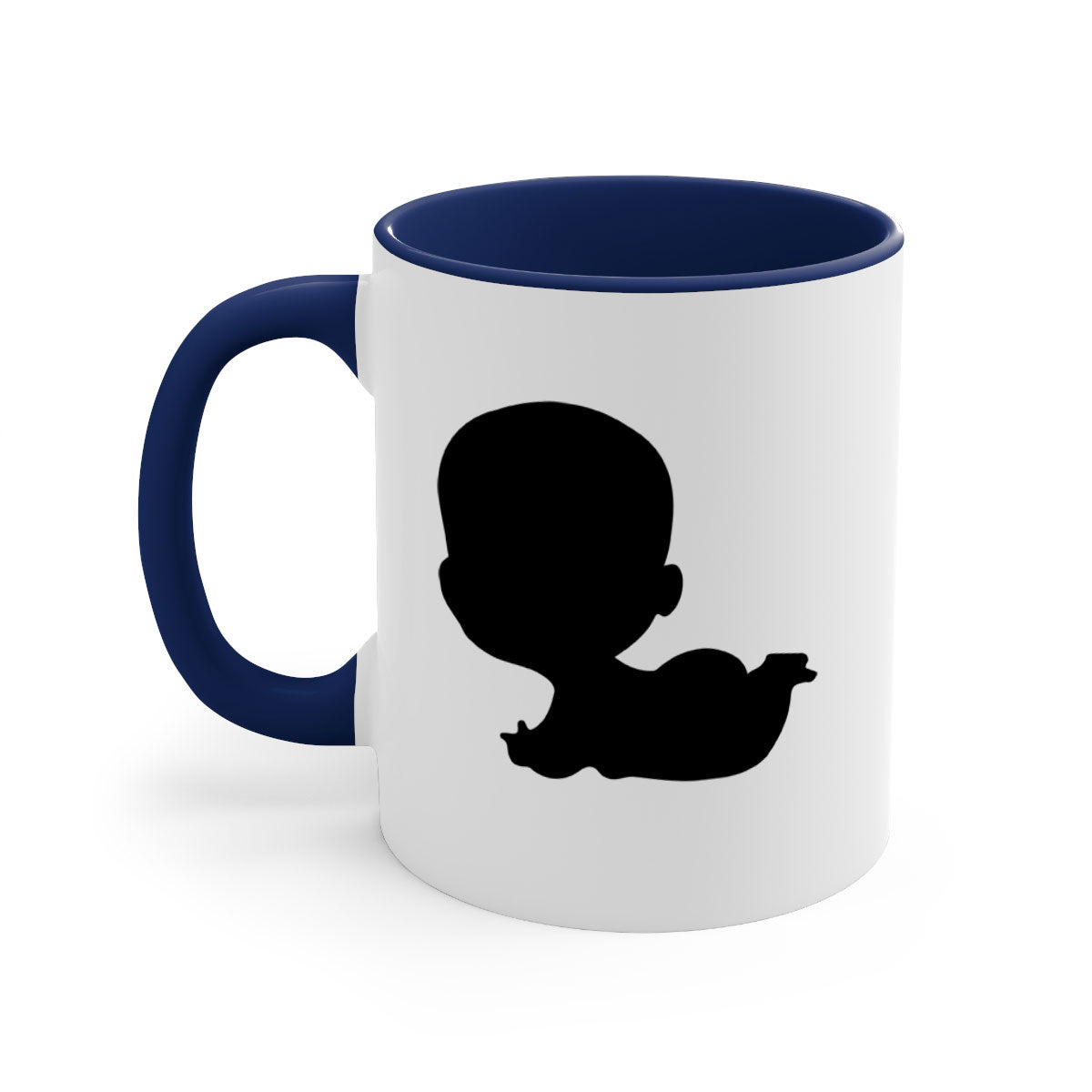 Black boy 19# Mug featuring a glossy finish with a colored handle and interior, available in multiple colors and sizes.