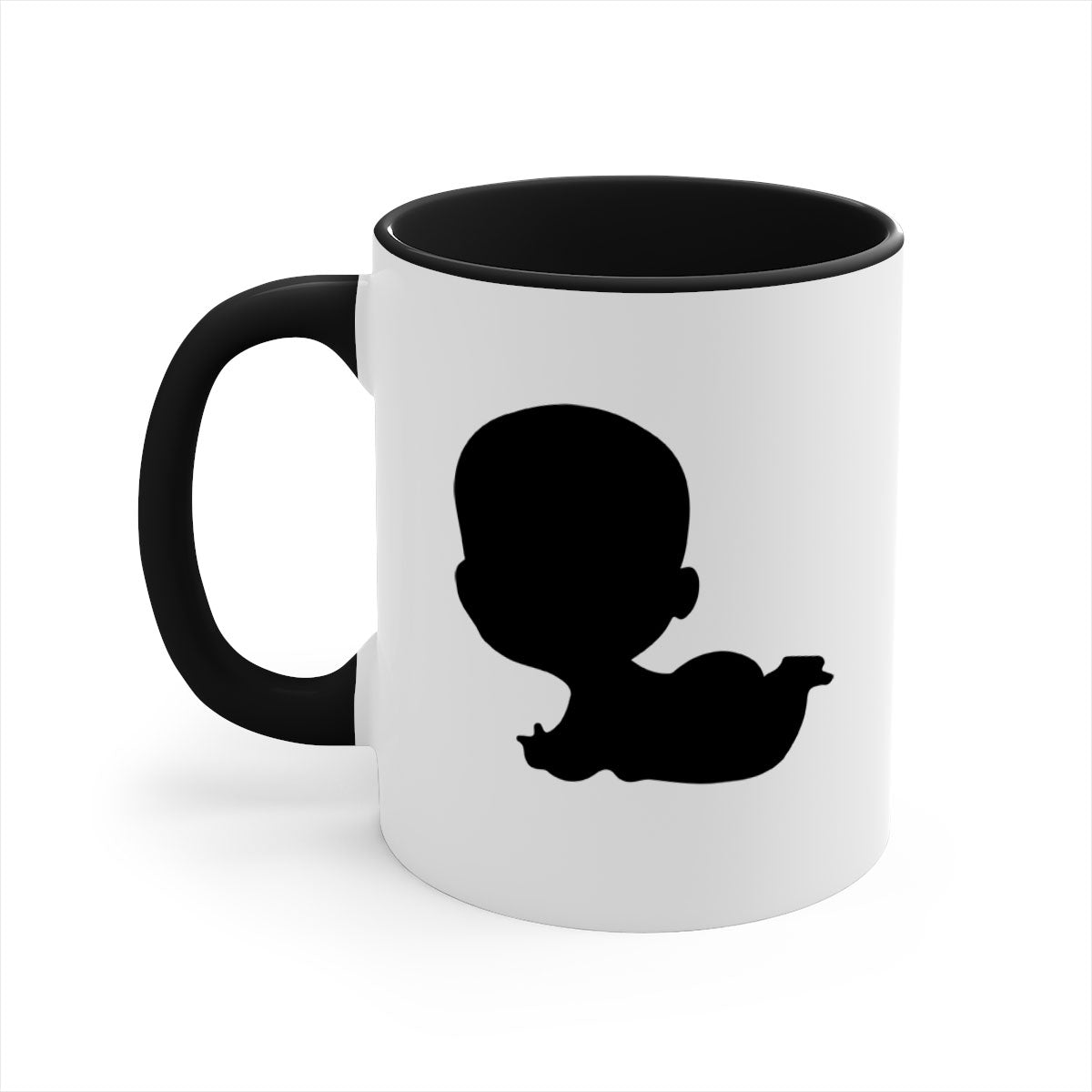 Black boy 19# Mug featuring a glossy finish with a colored handle and interior, available in multiple colors and sizes.