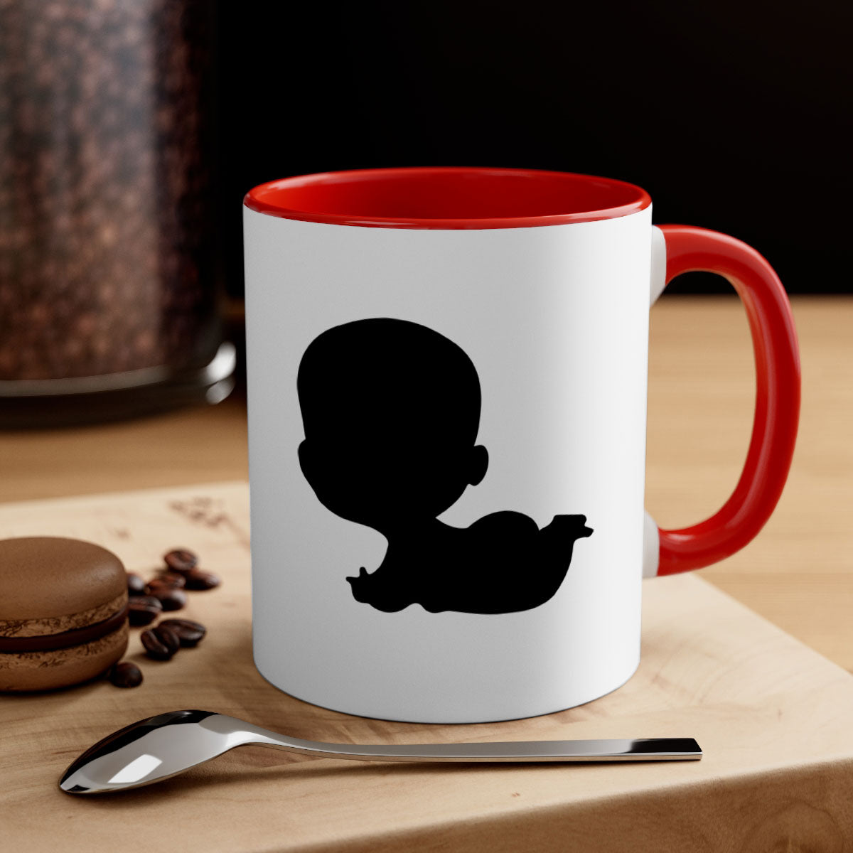 Black boy 19# Mug featuring a glossy finish with a colored handle and interior, available in multiple colors and sizes.