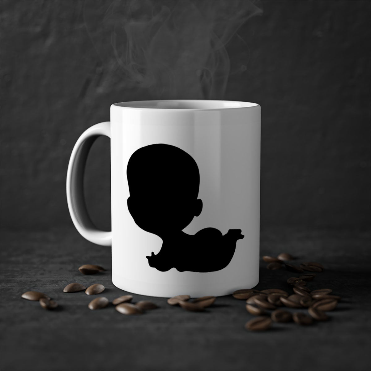 Black boy 19# Mug featuring a glossy finish with a colored handle and interior, available in multiple colors and sizes.