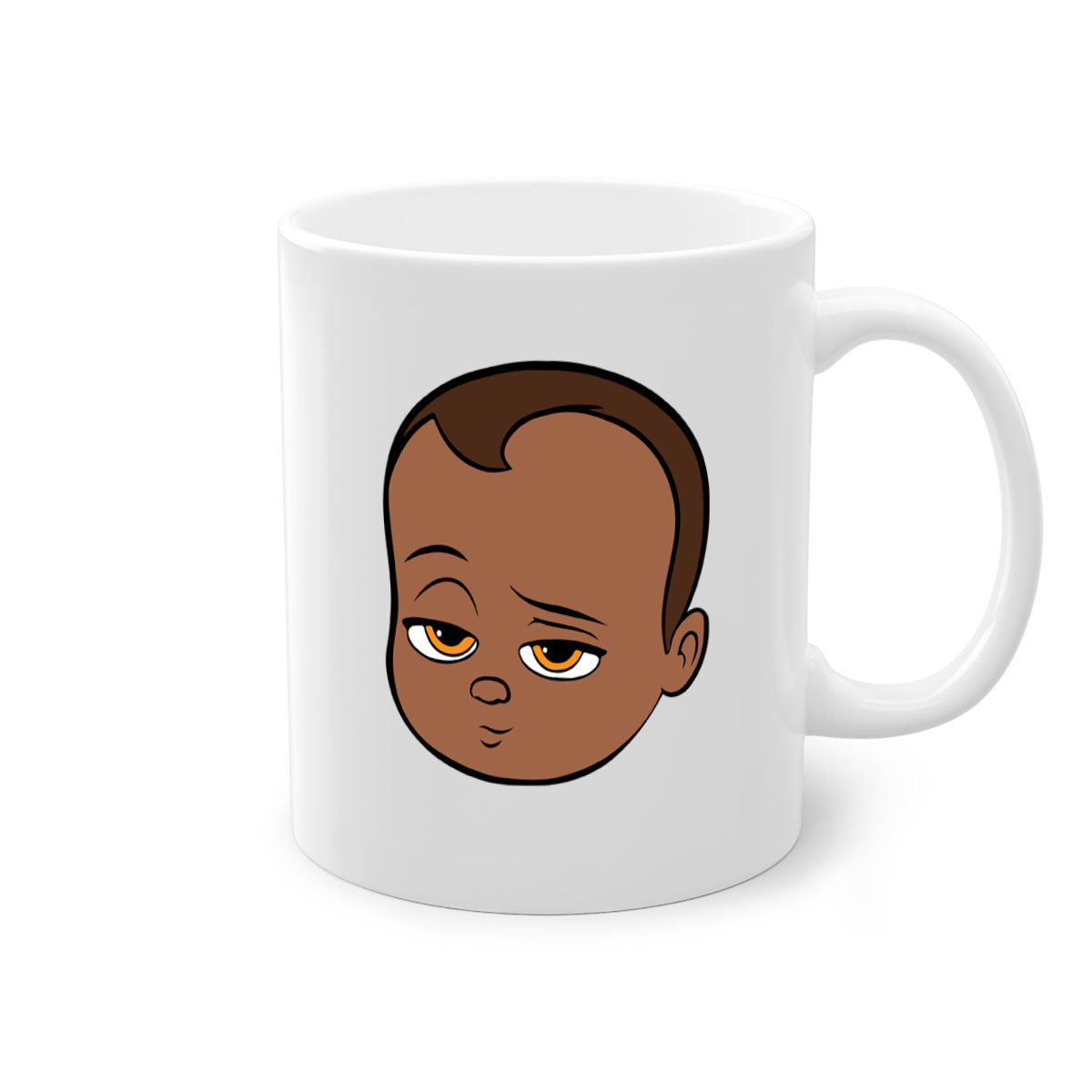 Black boy 22# Mug featuring a glossy finish, colored handle, and interior, available in multiple colors and sizes.