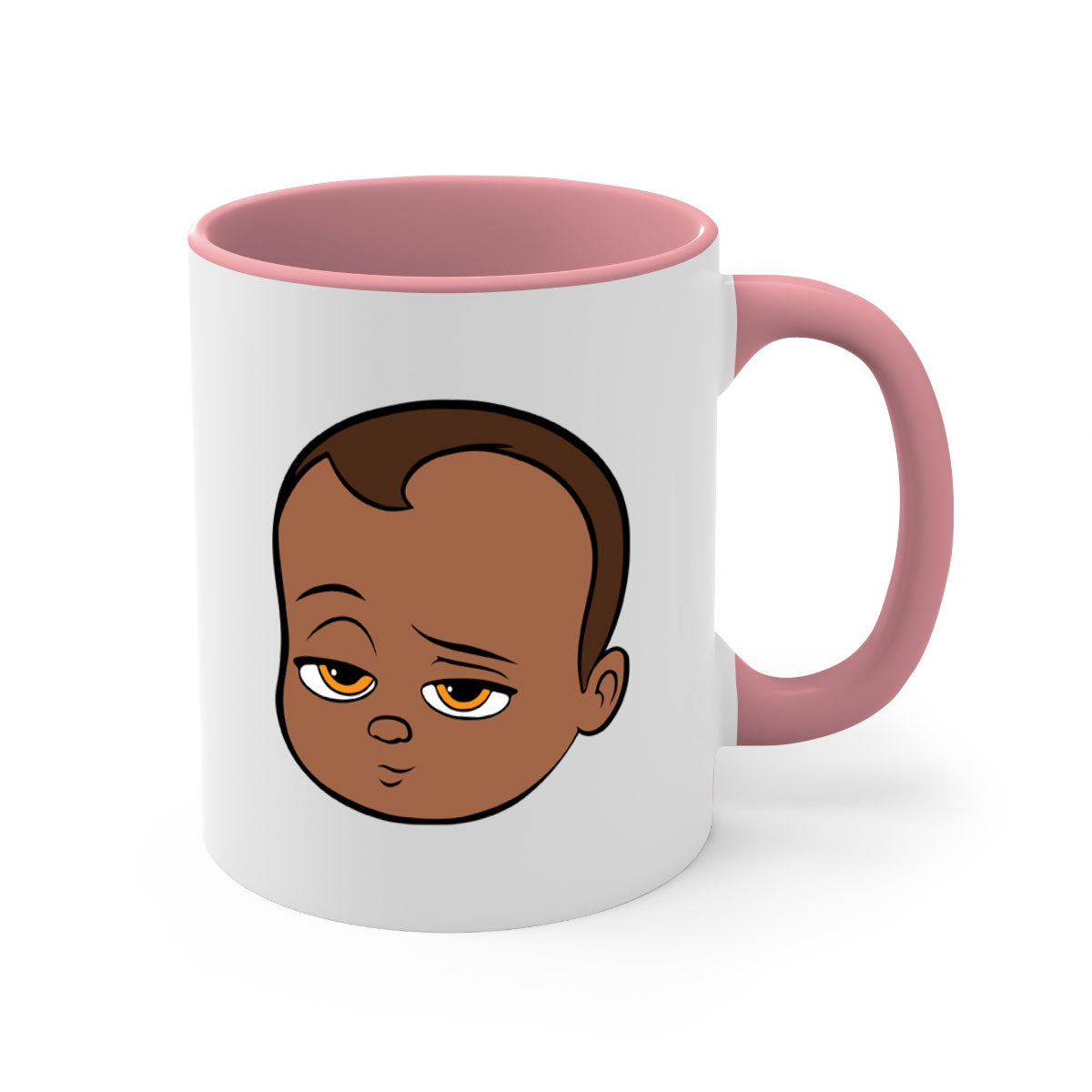 Black boy 22# Mug featuring a glossy finish, colored handle, and interior, available in multiple colors and sizes.