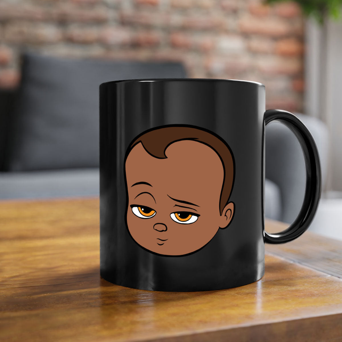 Black boy 22# Mug featuring a glossy finish, colored handle, and interior, available in multiple colors and sizes.