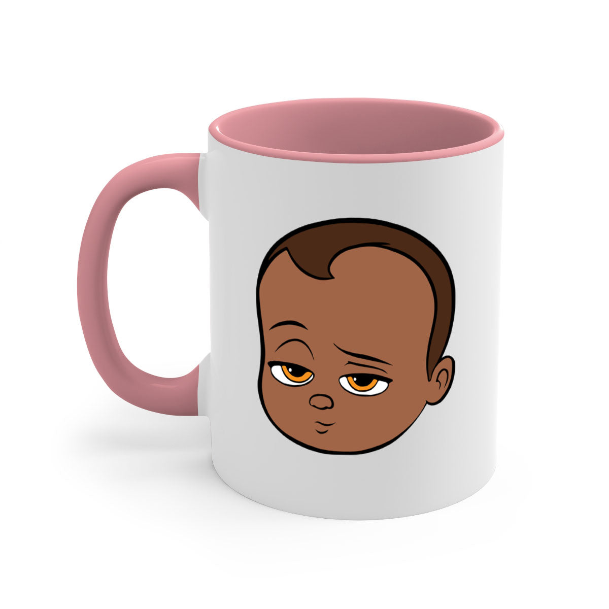 Black boy 22# Mug featuring a glossy finish, colored handle, and interior, available in multiple colors and sizes.