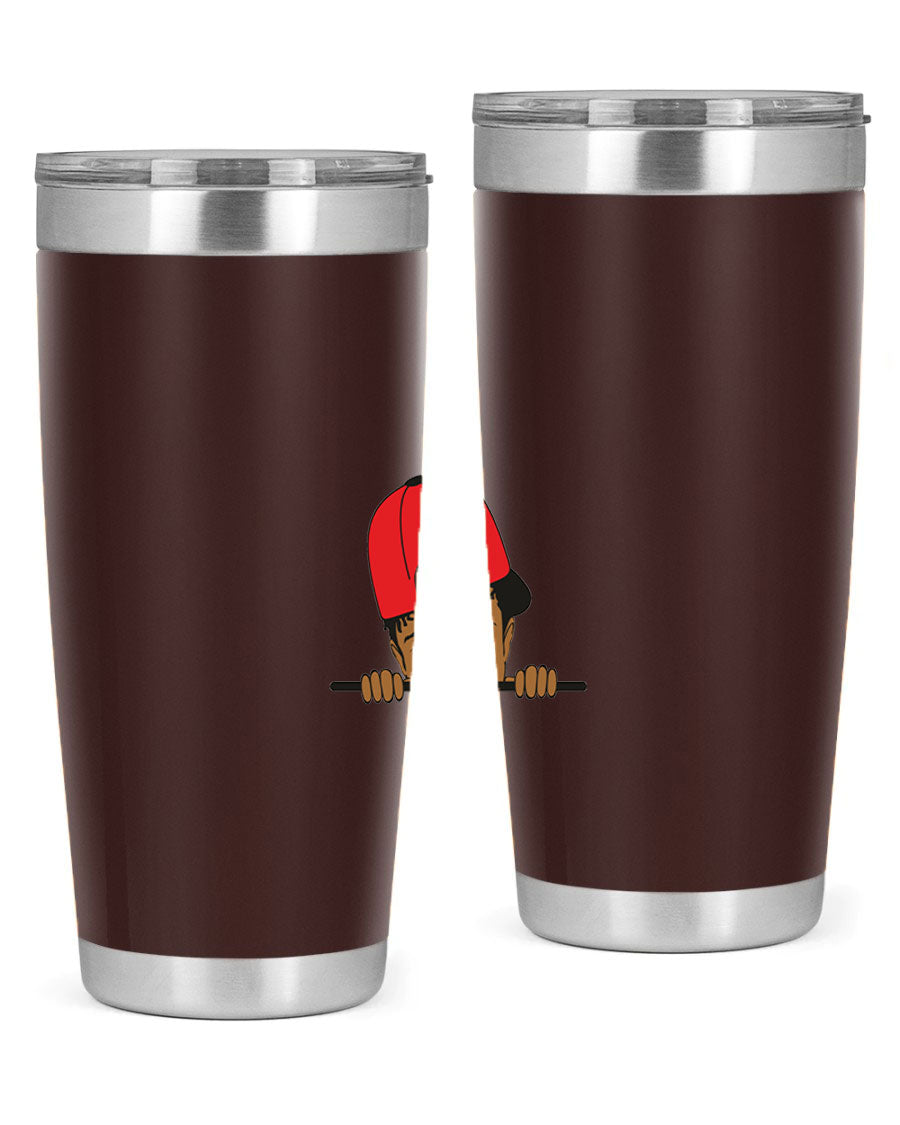 Black boy 23# tumbler, 20oz, double wall vacuum stainless steel with copper lining, featuring a press-in drink-thru lid.