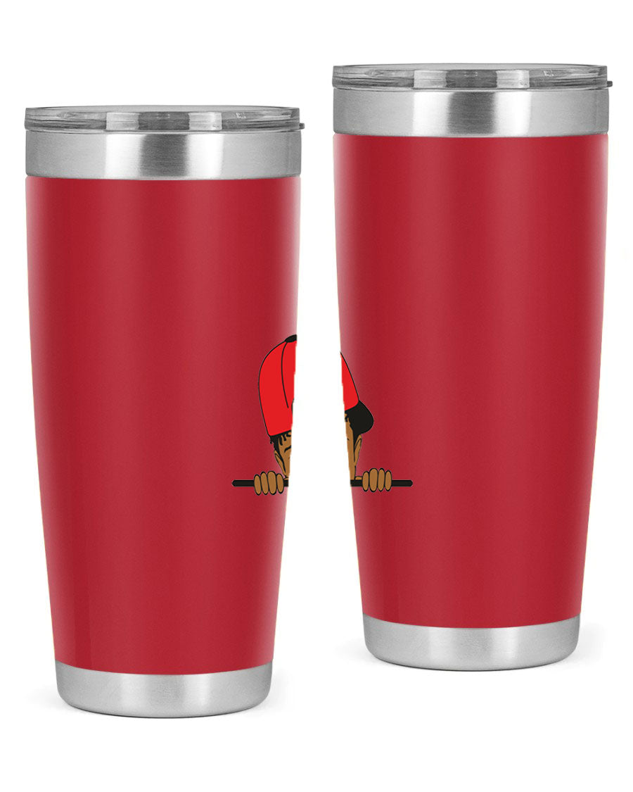 Black boy 23# tumbler, 20oz, double wall vacuum stainless steel with copper lining, featuring a press-in drink-thru lid.