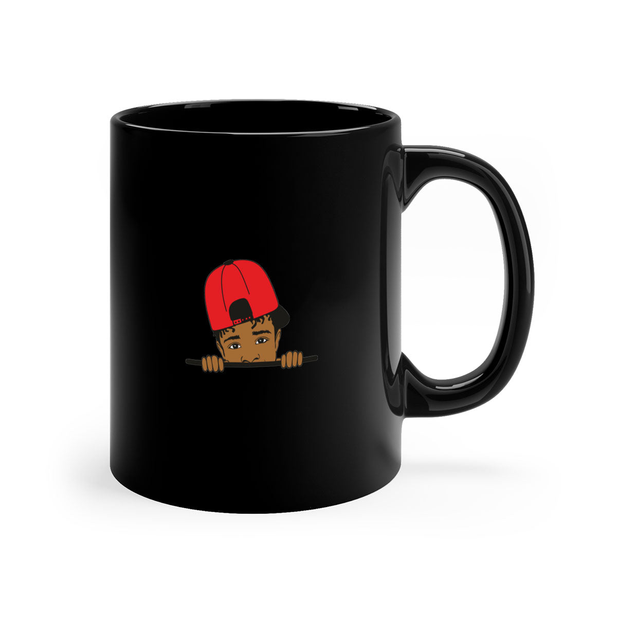 Black boy 23# Mug featuring a two-tone design with a colored handle and interior, available in multiple colors and sizes.