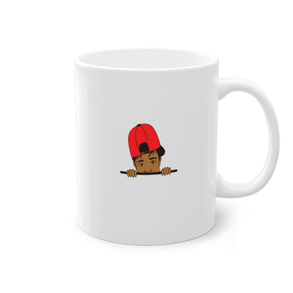 Black boy 23# Mug featuring a two-tone design with a colored handle and interior, available in multiple colors and sizes.