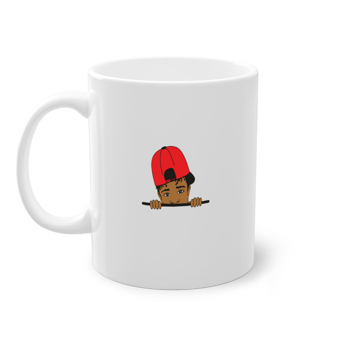 Black boy 23# Mug featuring a two-tone design with a colored handle and interior, available in multiple colors and sizes.