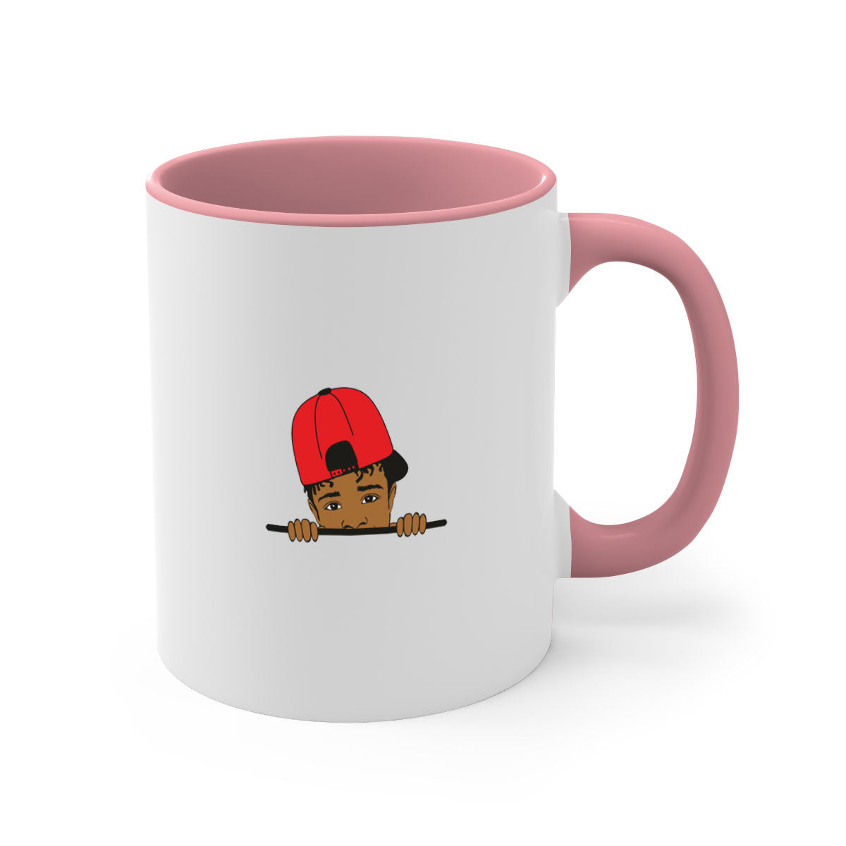 Black boy 23# Mug featuring a two-tone design with a colored handle and interior, available in multiple colors and sizes.