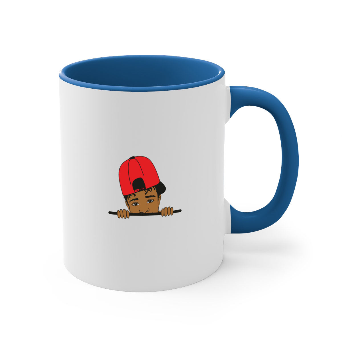 Black boy 23# Mug featuring a two-tone design with a colored handle and interior, available in multiple colors and sizes.