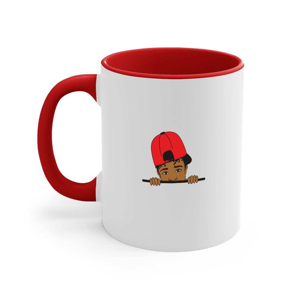 Black boy 23# Mug featuring a two-tone design with a colored handle and interior, available in multiple colors and sizes.