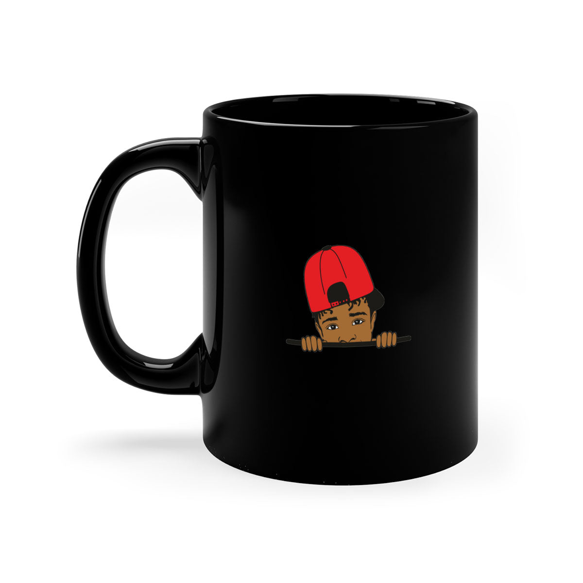 Black boy 23# Mug featuring a two-tone design with a colored handle and interior, available in multiple colors and sizes.