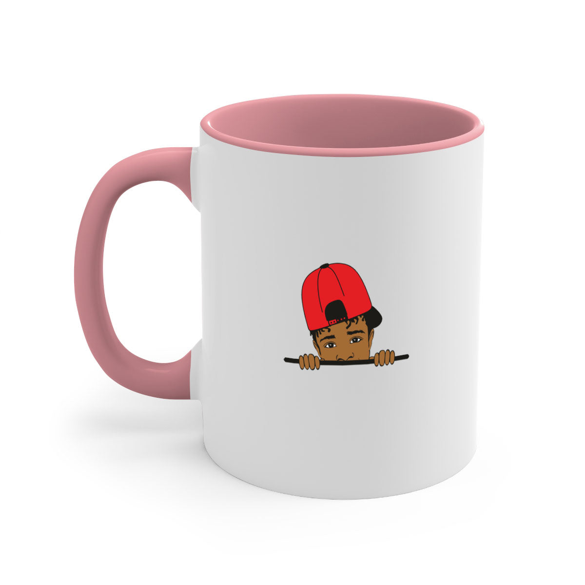 Black boy 23# Mug featuring a two-tone design with a colored handle and interior, available in multiple colors and sizes.