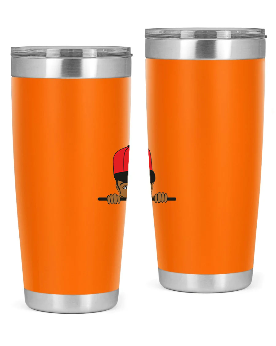 Black boy 3# tumbler in stainless steel with a sleek design, perfect for hot and cold beverages.