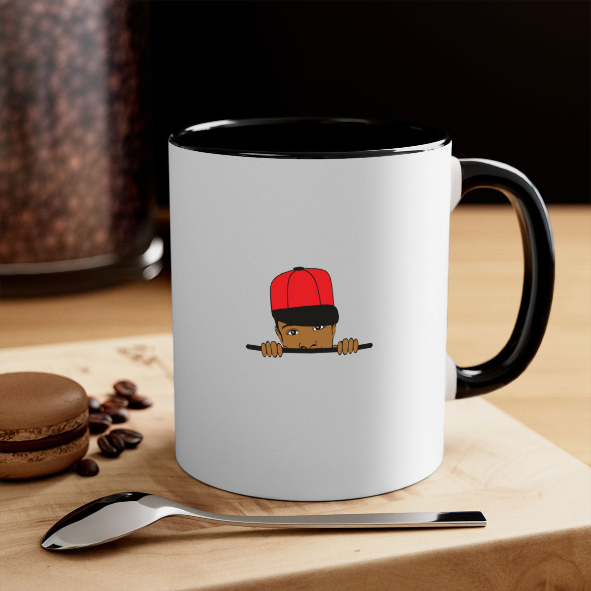 Black Boy 3# Mug featuring a glossy finish with a colored handle and interior, available in multiple colors.