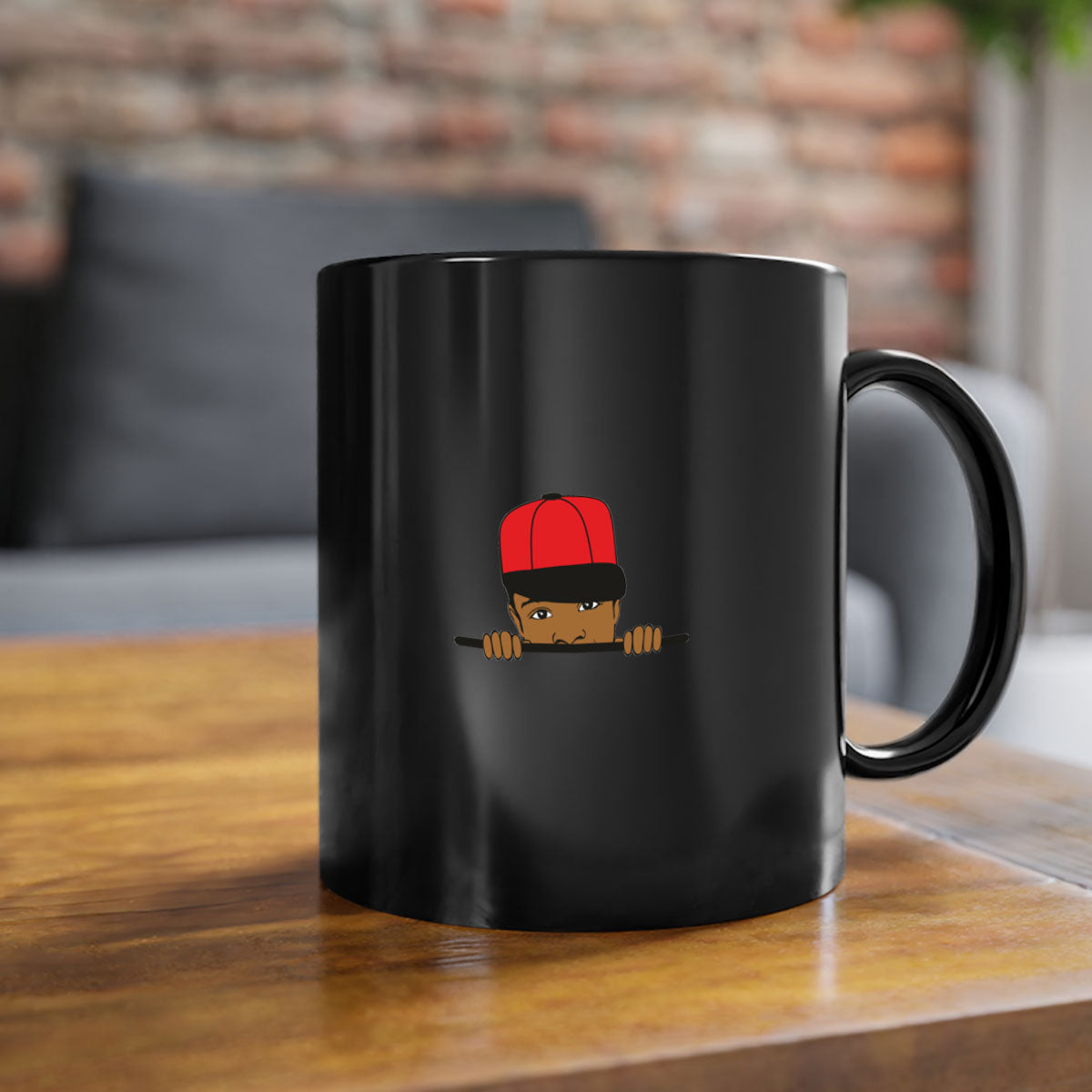 Black Boy 3# Mug featuring a glossy finish with a colored handle and interior, available in multiple colors.