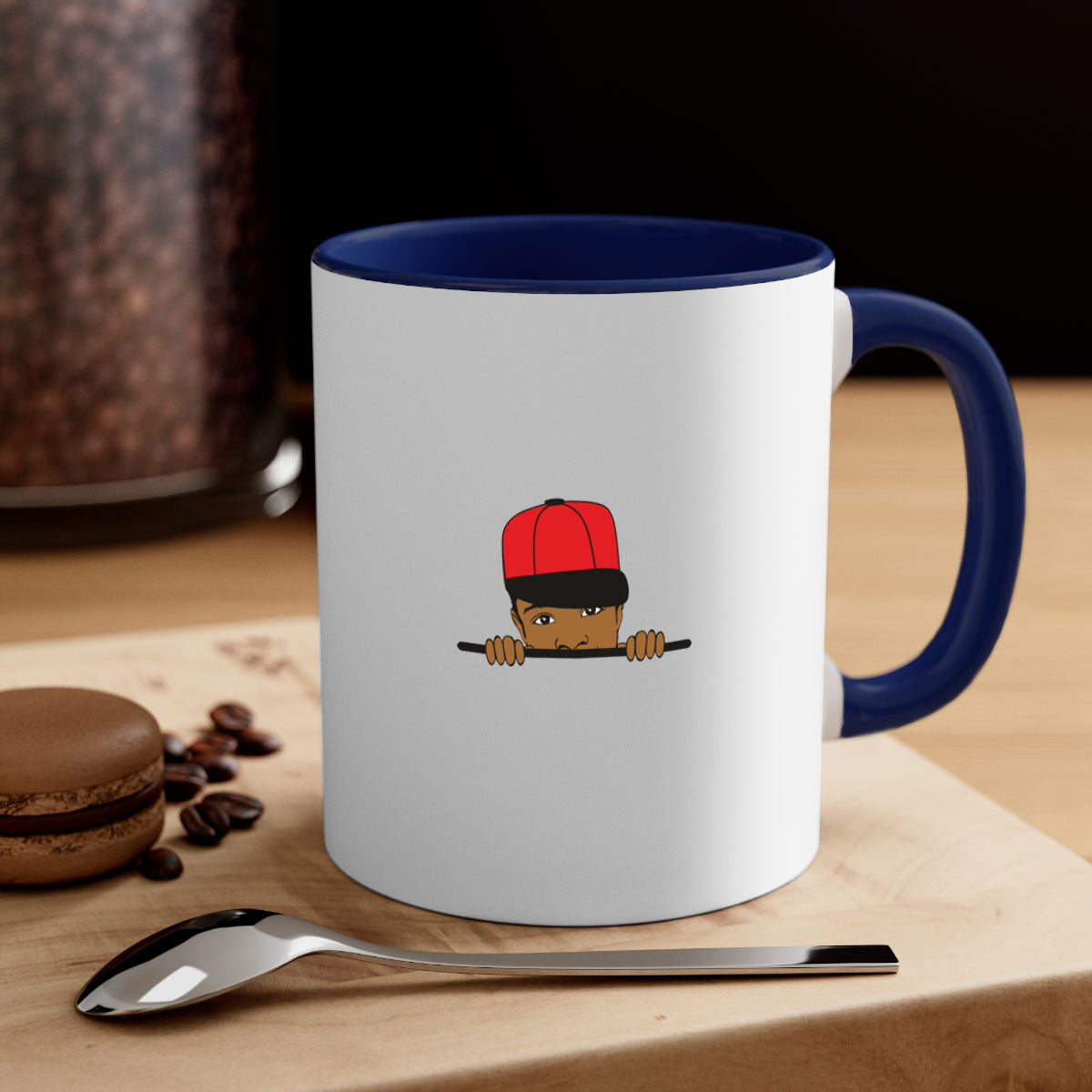 Black Boy 3# Mug featuring a glossy finish with a colored handle and interior, available in multiple colors.