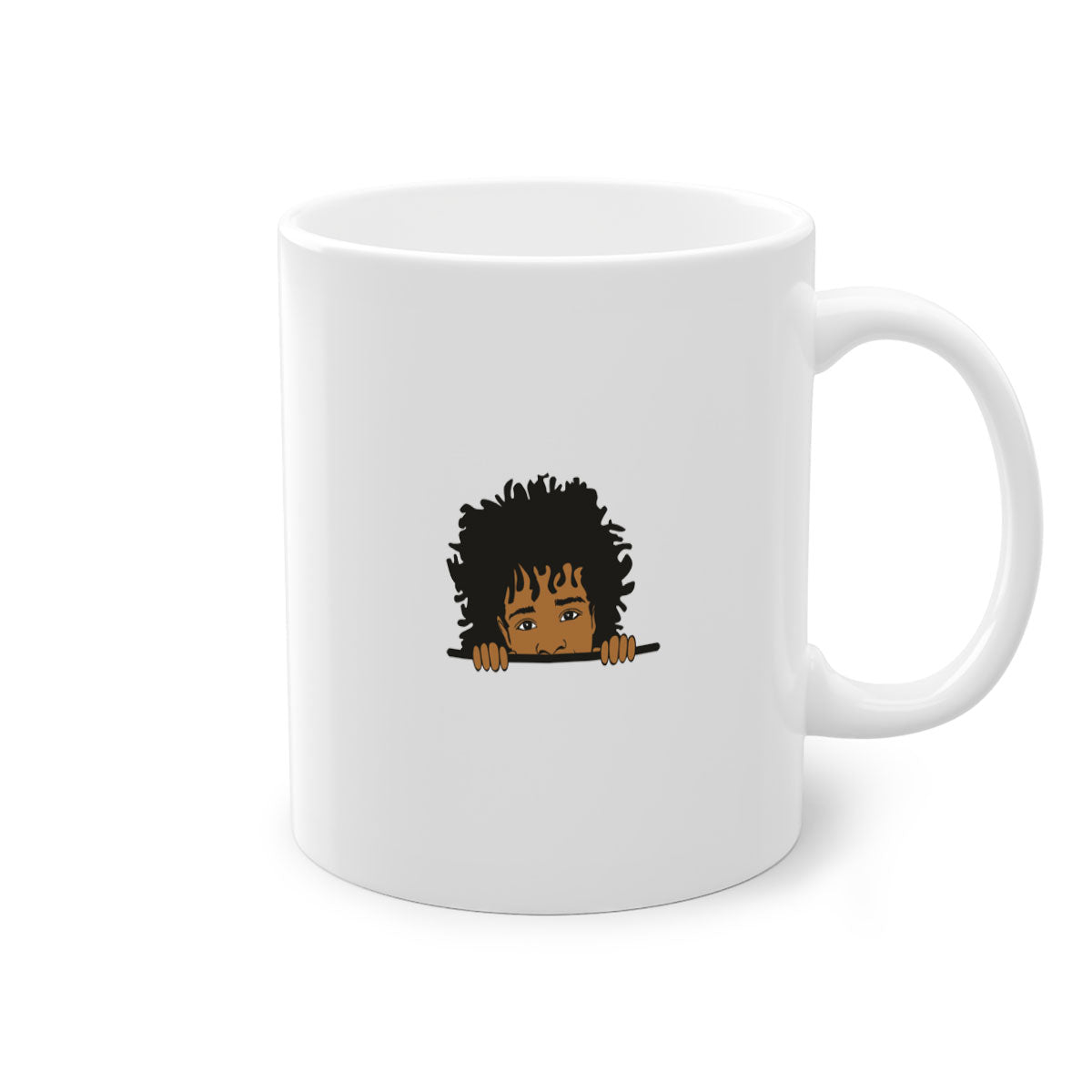 Black Boy 4# Mug featuring a glossy finish with a colored handle and interior, available in multiple colors and sizes.