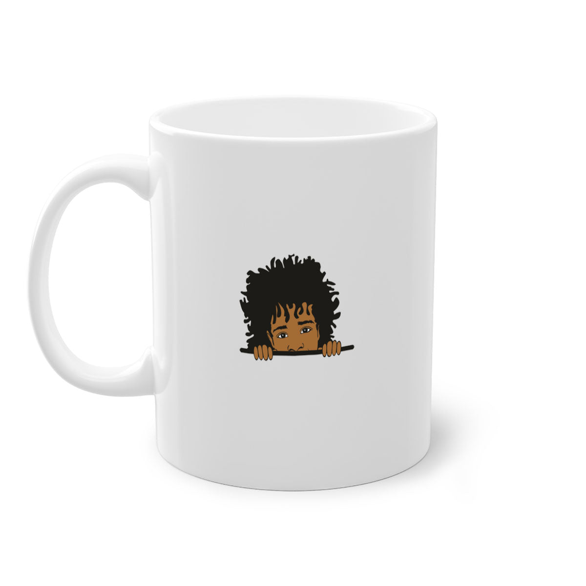 Black Boy 4# Mug featuring a glossy finish with a colored handle and interior, available in multiple colors and sizes.