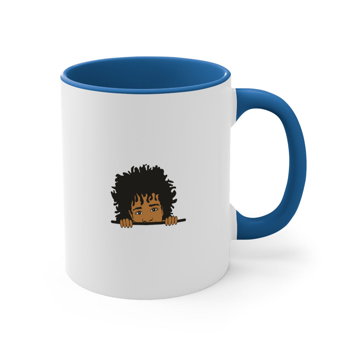 Black Boy 4# Mug featuring a glossy finish with a colored handle and interior, available in multiple colors and sizes.