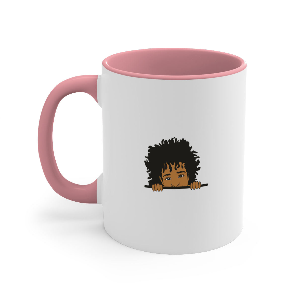 Black Boy 4# Mug featuring a glossy finish with a colored handle and interior, available in multiple colors and sizes.