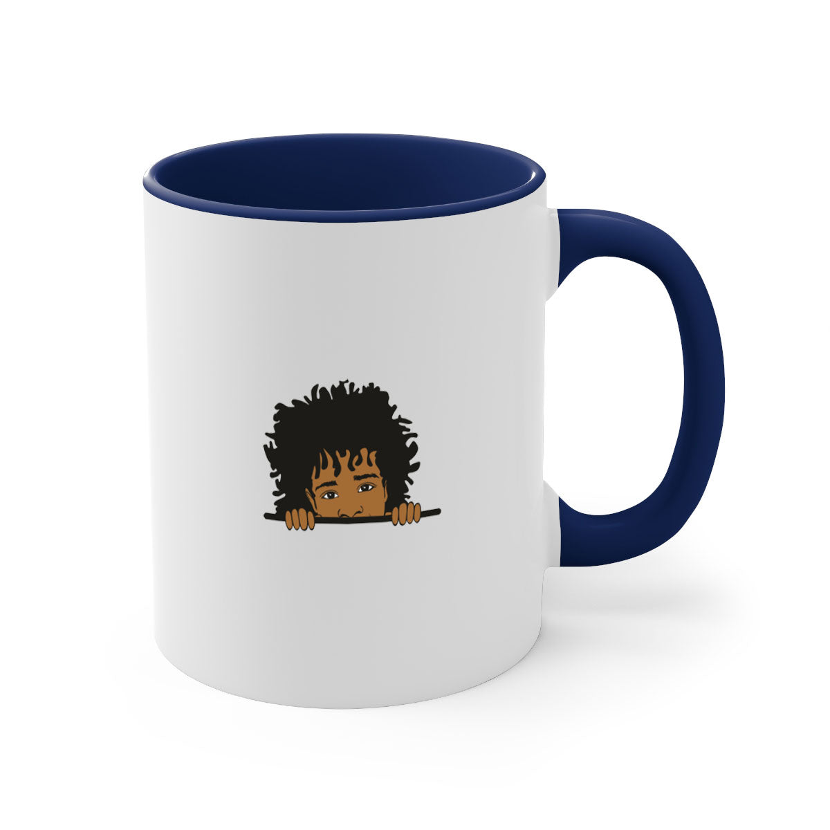 Black Boy 4# Mug featuring a glossy finish with a colored handle and interior, available in multiple colors and sizes.