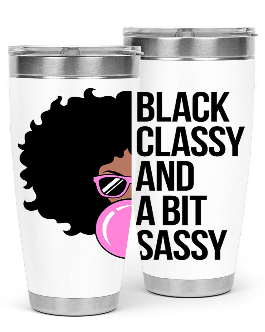 A stylish black cotton tank top featuring classy and sassy phrases, perfect for casual wear.