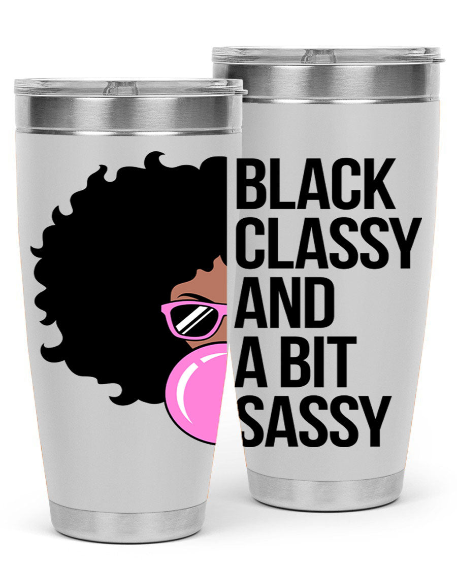 A stylish black cotton tank top featuring classy and sassy phrases, perfect for casual wear.